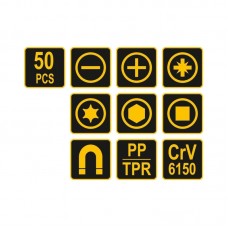 60780 VOREL Set surubelnite si biti, 50 piese..